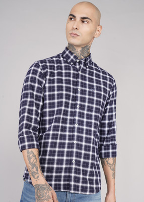 Arrow Sport Men Checkered Casual Dark Blue Shirt