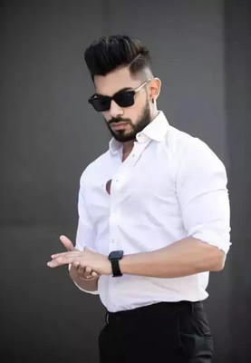 FUBAR Men Solid Casual White Shirt