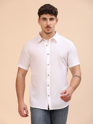Moda Rapido Men Solid Casual White Shirt