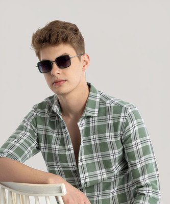 U TURN Men Printed Casual Green Shirt
