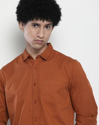 The Indian Garage Co. Men Solid Casual Brown Shirt