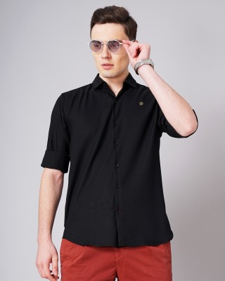 Paul Street Men Solid Casual Black Shirt