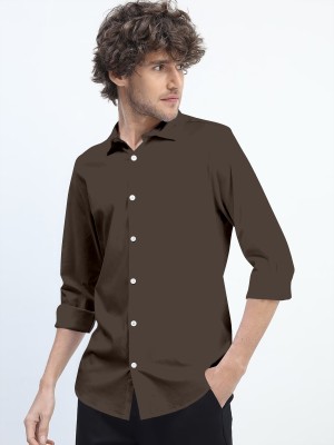 Yaara fashion Men Solid Casual Brown Shirt