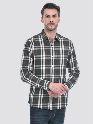 NUMERO UNO Men Checkered Casual Green Shirt