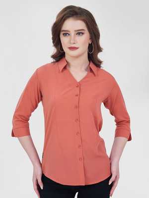 kevara Women Solid Casual Pink Shirt