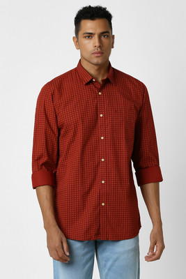 PETER ENGLAND Men Printed Casual Red Shirt