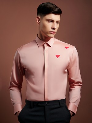 Hespoke Originals Men Solid Casual Pink Shirt