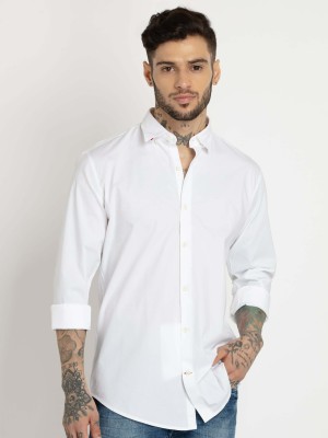 Status Quo Men Solid Casual White Shirt