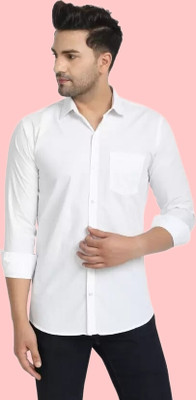 Manav Creation Men Solid Formal White Shirt