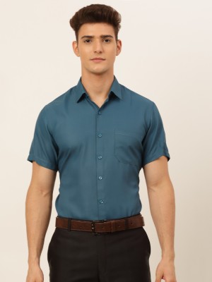 JAINISH Men Solid Formal Dark Blue Shirt