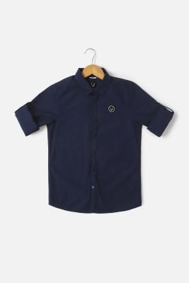 Allen Solly Boys Solid Casual Blue Shirt