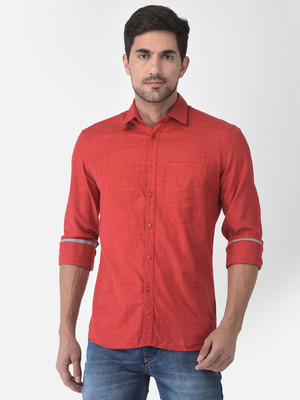 CRIMSOUNE CLUB Men Solid Casual Red Shirt
