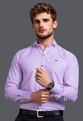 SILVERBLOOM Men Solid Formal Purple Shirt