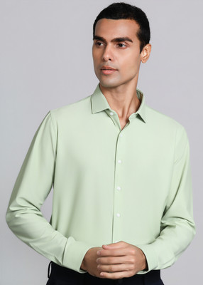 VAN HEUSEN Men Solid Formal Light Green Shirt