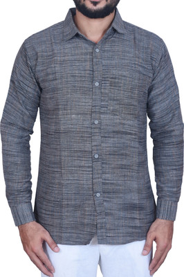 R N Enterprises Men Checkered Casual Grey Shirt