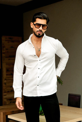 TRENDING LAXMI TREND Men Solid Casual White Shirt(Pack of 2)