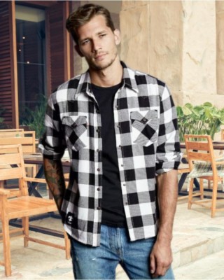 Ziyan tex Men Checkered Casual White, Black Shirt