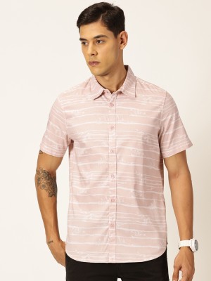 PROVOGUE Men Printed Casual Pink Shirt