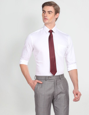ARROW Men Solid Formal White Shirt