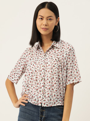 SLENOR Women Printed Casual Multicolor Shirt