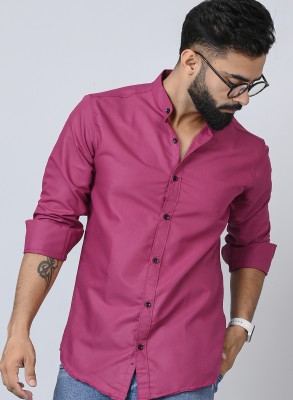 GLOBAL NOMAD Men Solid Casual Pink Shirt