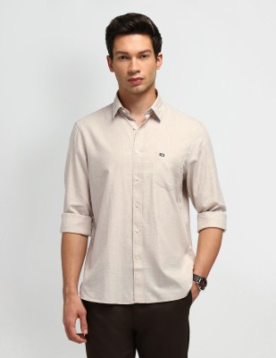 Arrow Sport Men Solid Casual Beige Shirt