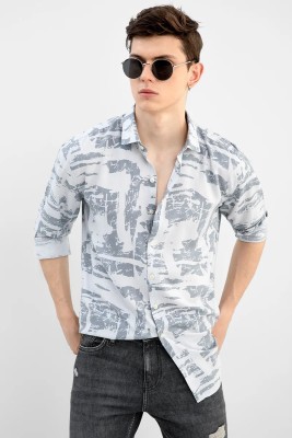 fitoda fashion Men Printed Casual Grey Shirt