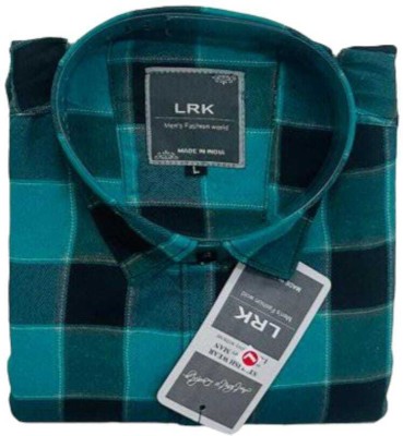 LRK Men Checkered Casual Black, Green Shirt