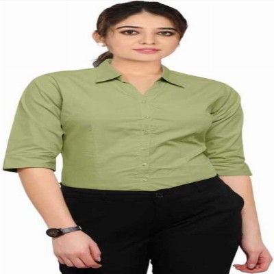 Sarvastra Girls Solid Casual Dark Green, Light Green Shirt