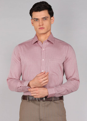 Raymond Men Printed Formal Red Shirt