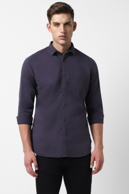 VAN HEUSEN Men Solid Casual Dark Blue Shirt