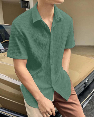 METRONAUT Men Solid Casual Light Green Shirt