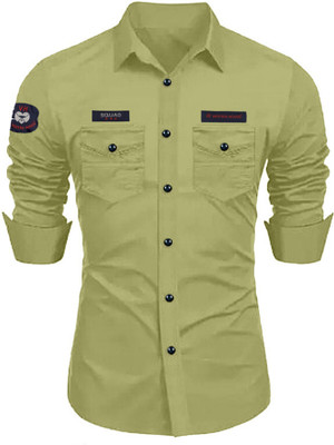 VEKARIYA ENTERPRISE Men Solid Casual Light Green Shirt