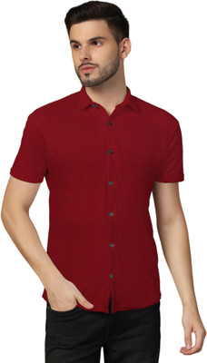 tfurnish Men Solid Casual Maroon Shirt