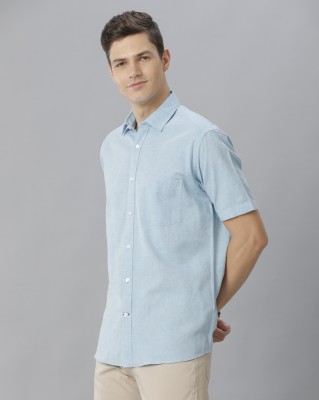 CAVALLO BY LINEN CLUB Men Solid Casual Light Blue Shirt