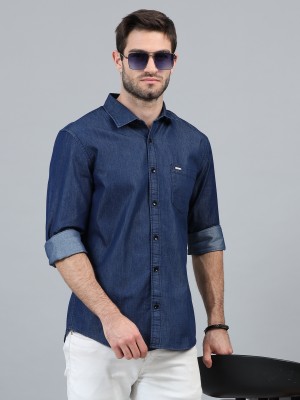 its alright Men Solid Casual Blue Shirt