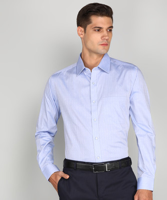 Raymond Men Self Design Formal Blue Shirt