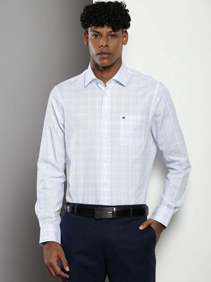 TOMMY HILFIGER Men Checkered Formal Blue Shirt