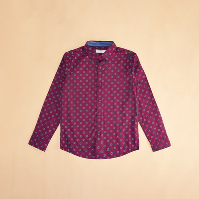 Pantaloons Junior Boys Printed Casual Purple, Blue Shirt