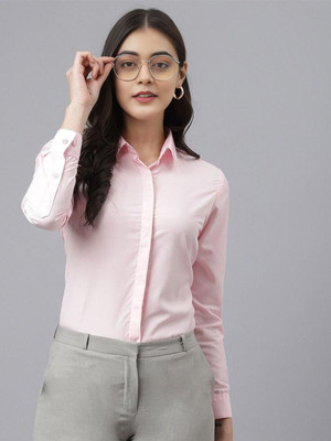 ZAINAB CREATIONS Women Solid Formal Pink Shirt