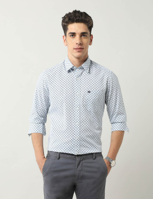 Arrow Sport Men Geometric Print Casual Blue Shirt