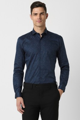 PETER ENGLAND Men Printed Formal Dark Blue Shirt