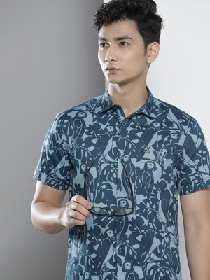 The Indian Garage Co. Men Printed Beach Wear Blue Shirt
