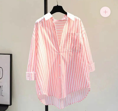 Vedika kapoor Women Striped Casual Pink, White Shirt