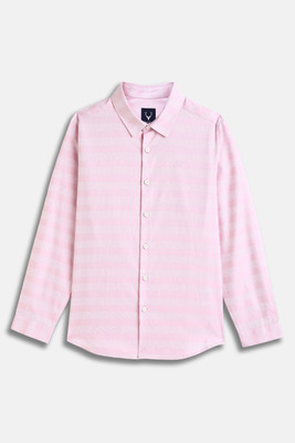 Allen Solly Boys Striped Casual Pink Shirt
