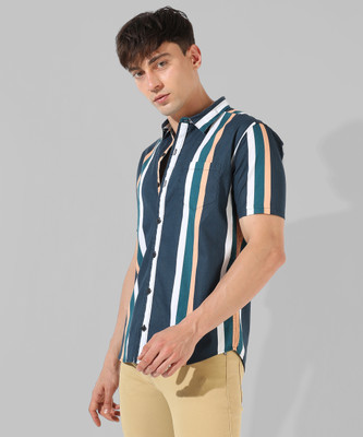 CAMPUS SUTRA Men Solid Casual Blue Shirt