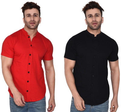 BEYOU FASHION Men Solid Formal Multicolor Shirt(Pack of 2)