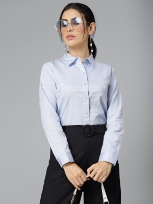 Style Quotient Women Solid Casual Blue Shirt