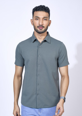 ParcelYard Men Solid Casual Grey Shirt
