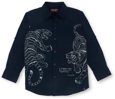 GINI & JONY Baby Boys Printed Casual Dark Blue, White Shirt